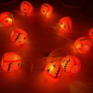 Pumpkin Paper Lantern Halloween String Light Ghostly Ghouls Devilish Decor